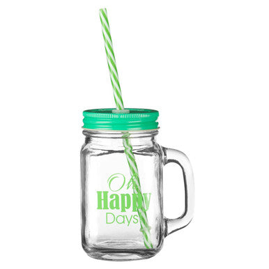 Bocal Happy Days Square Mason Jar Mug