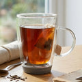 Amari Clear Glass 350ml Mug with Grey Silicone Base