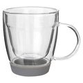 Amari Clear Glass 220ml Mug with Grey Silicone Base