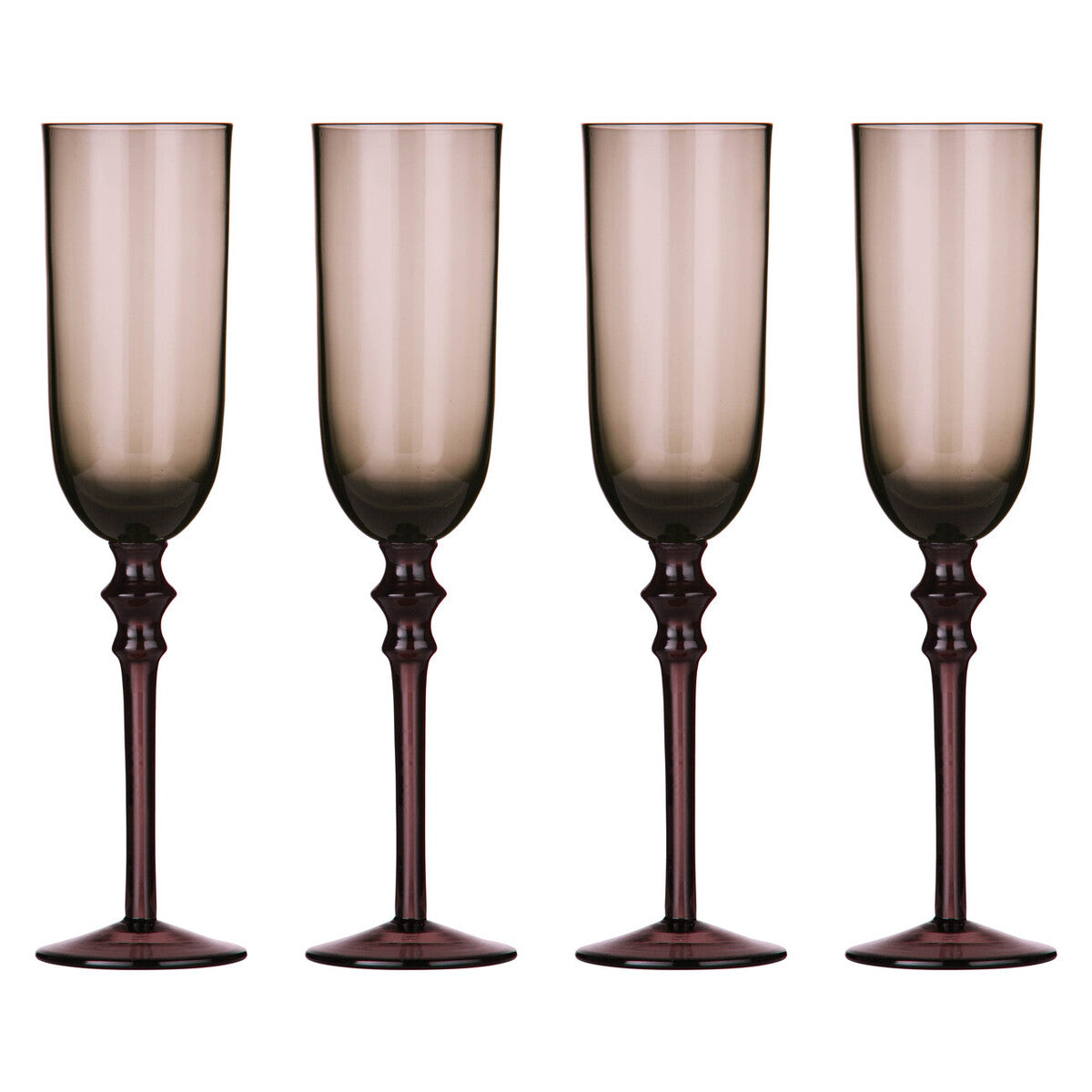 Tessa Set Of Four Purple Champagne Glasses