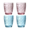 Set of Four Pink and Blue Glass Tumblers | Fleur
