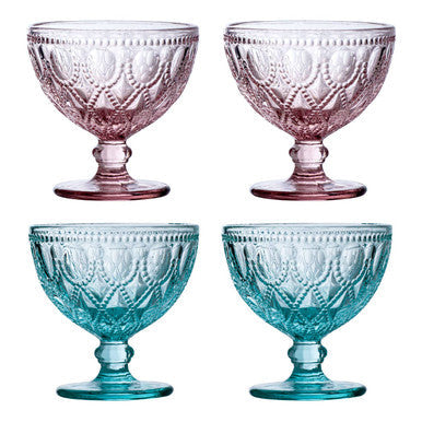 Set of Two Blue Glass Sundae Dishes | Fleur