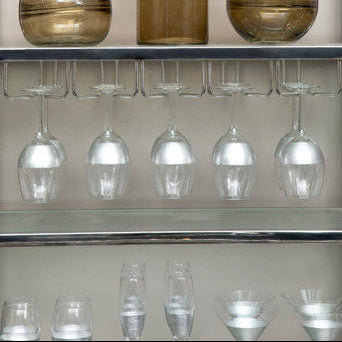 Apollo Silver Glass Set of 4 Champagne Glasses with Crosshatch Design 210ml
