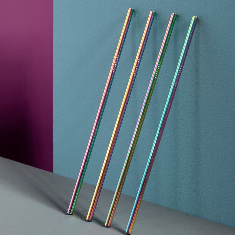 Mimo Set Of 4 Oil Slick Drinking Straws