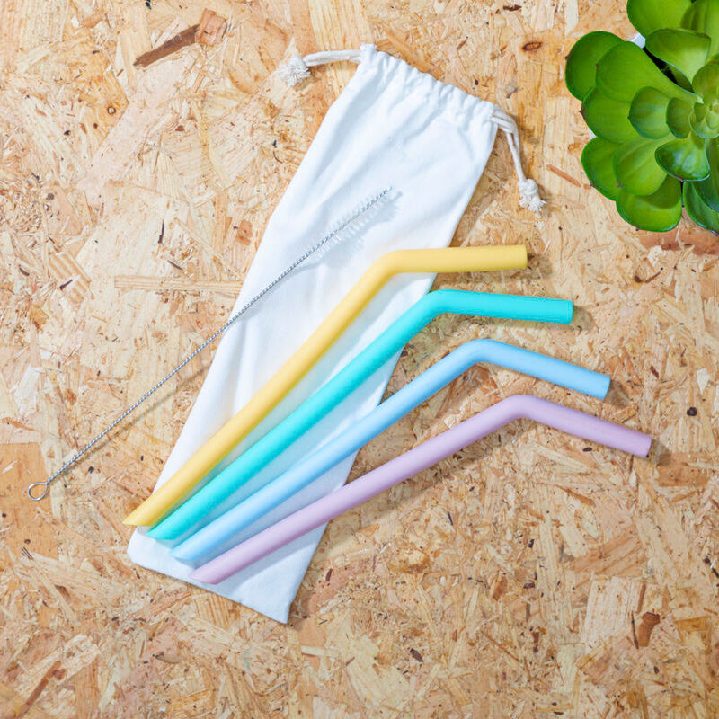 Mimo Set Of 4 Silicone Straws