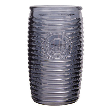 Set of Four Grey Ribbed Glass Tumblers | Dayla