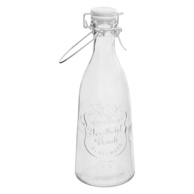 Dayla Embossed Glass Bottle Set With Four Glasses