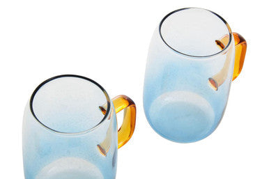Glass Ombre Blue Pitcher and Cup Set | Noa
