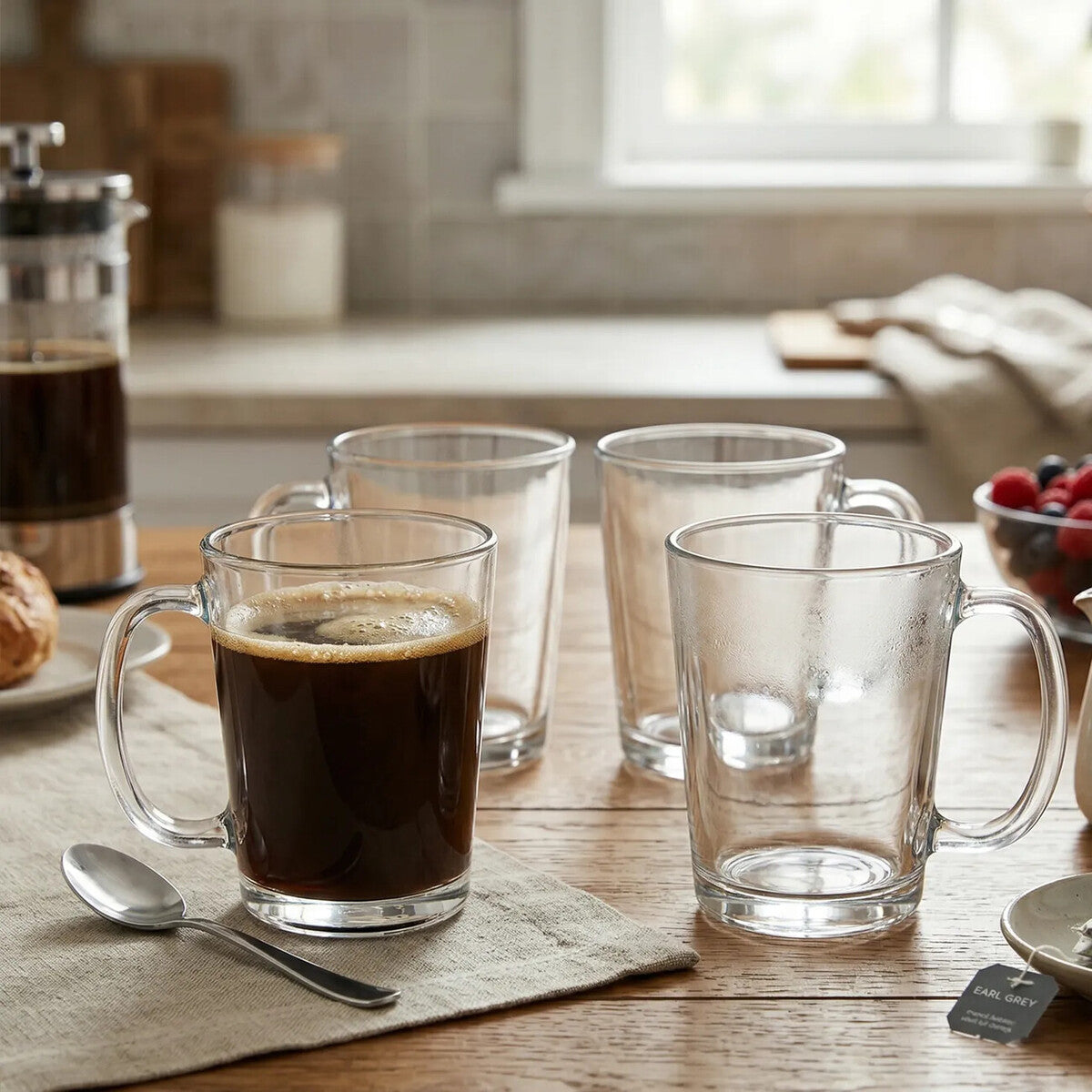 Torta Set Of Four Glass Clear Glass Mugs