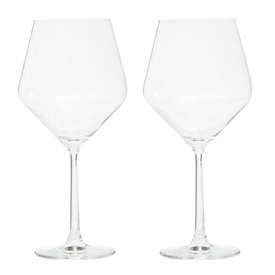 Ada Crystal Set of 2 Burgundy Glasses