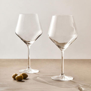 Ada Set Of 2 Crystal Burgundy Glasses