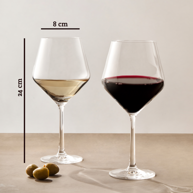 Ada Crystal Set of 2 Burgundy Glasses
