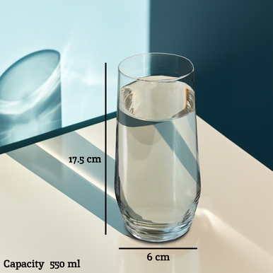 Ada Crystal Set of 4 Hi-Ball Glasses 550ml