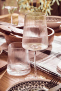 Set of Four Ribbed Wine Glasses 430ml | Eldon