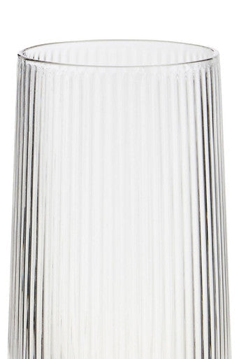 Set of Four Eldon Ribbed Clear Hi Ball Glasses MOB