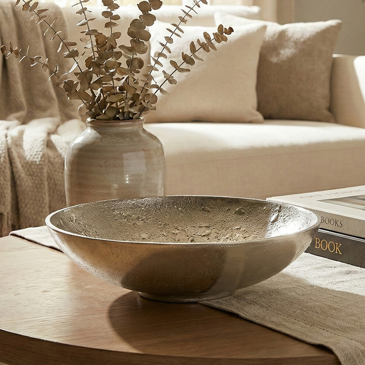 Hempstead Large Nickel Finish Bowl
