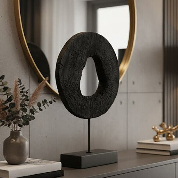 Fidel Large Rustic Mango Wood Sculpture On Stand