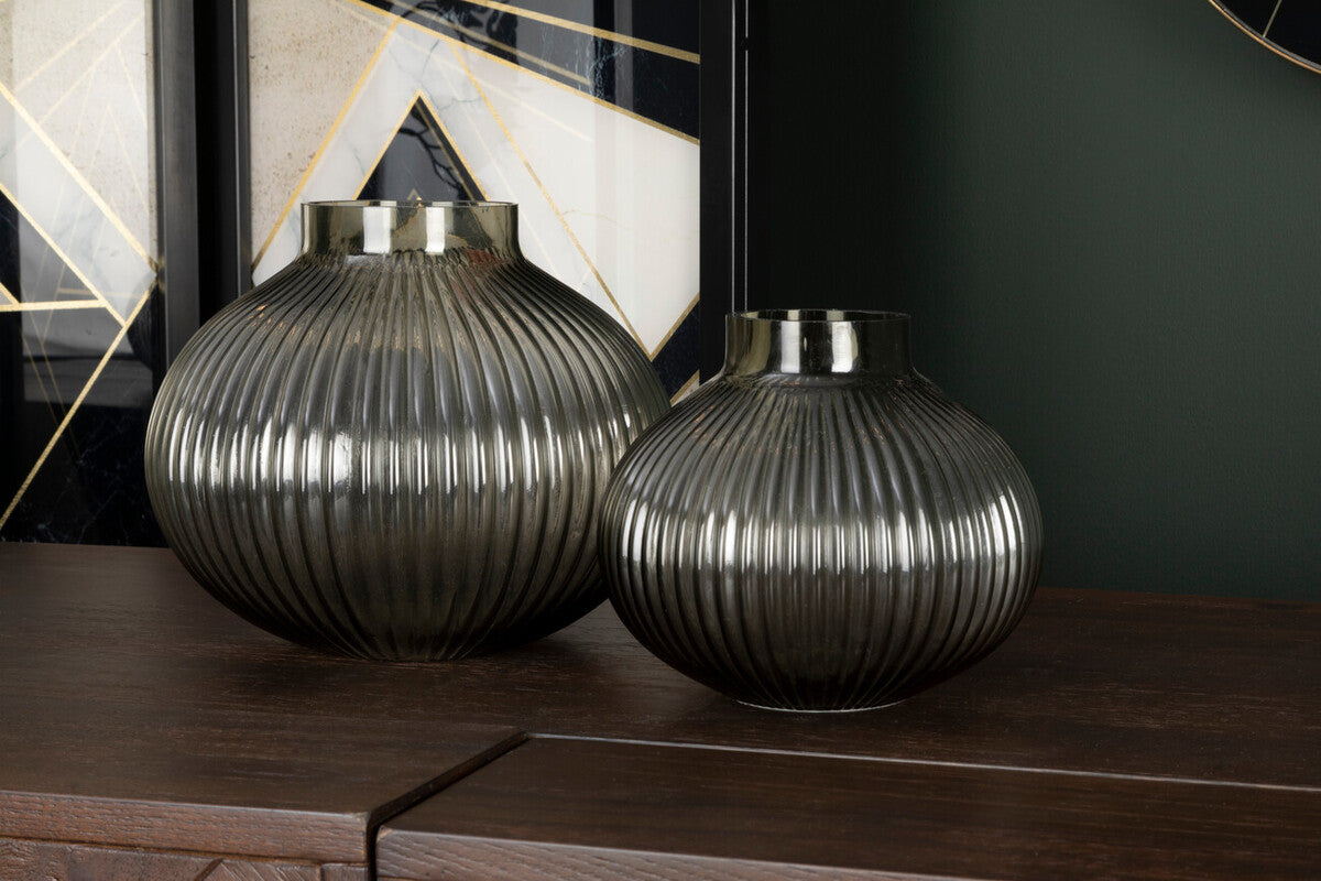 Nullah Small Smoked Grey Glass Vase