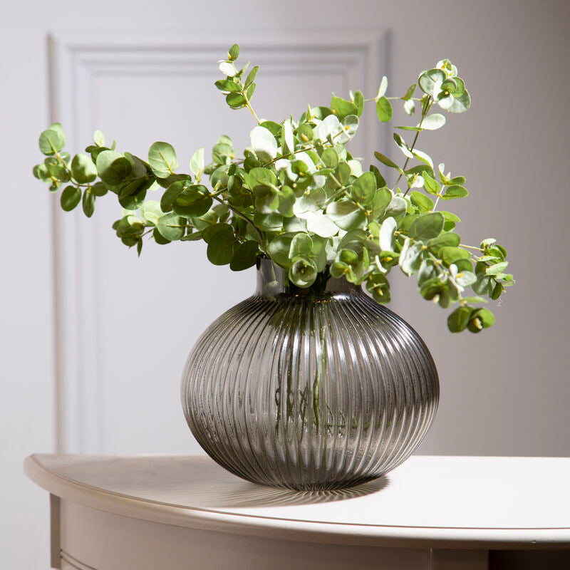 Nullah Large Smoked Grey Glass Vase