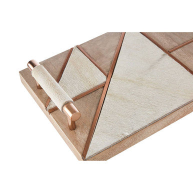 Bowerbird Cowhide And Wood Tray
