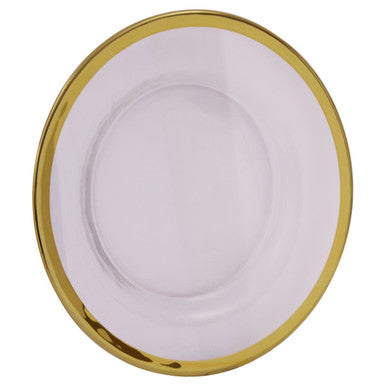 Ida Textured Glass Side Plate With Gold Rim
