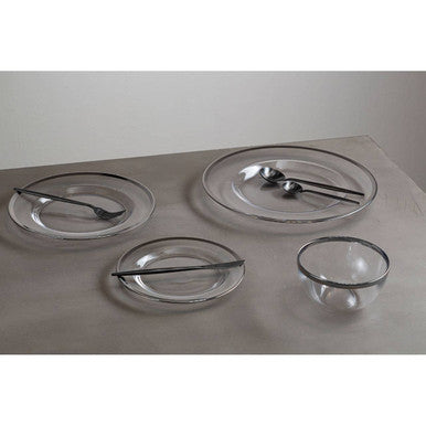 Ida Glass Charger Plate With Silver Rim