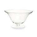 Ambra Clear Glass Fluted Bowl with Footed Base