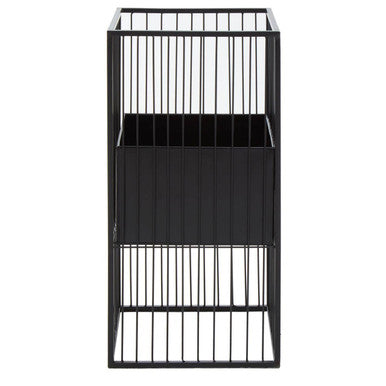 Alden Black Metal Square Floor Standing Planter with Central Pot