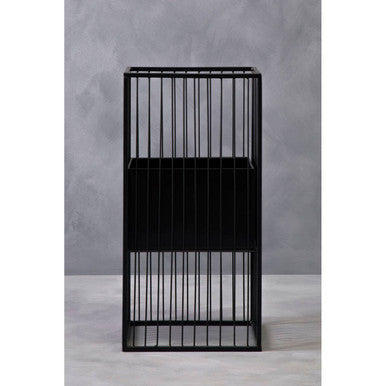 Alden Black Metal Square Floor Standing Planter with Central Pot
