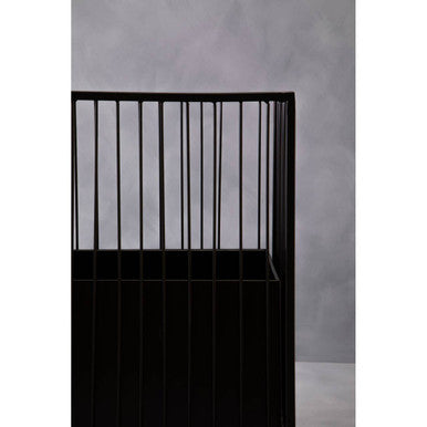 Alden Black Metal Square Floor Standing Planter with Central Pot