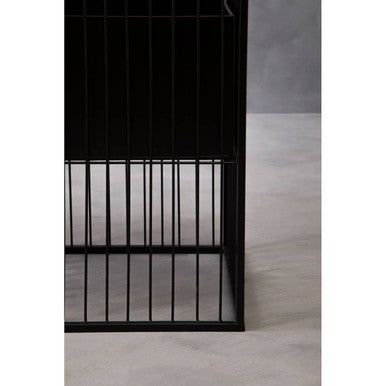 Alden Black Metal Square Floor Standing Planter with Central Pot