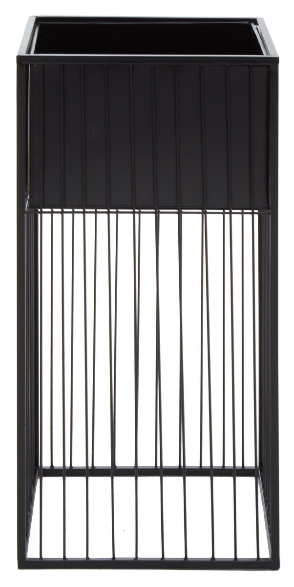 Alden Black Metal Square Floor Standing Planter with Raised Pot