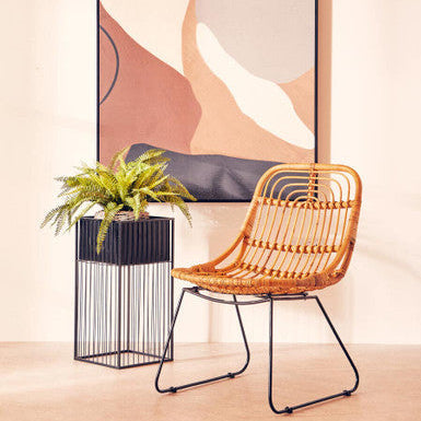 Alden Black Metal Square Floor Standing Planter with Raised Pot