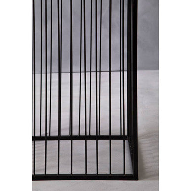 Alden Black Metal Square Floor Standing Planter with Raised Pot