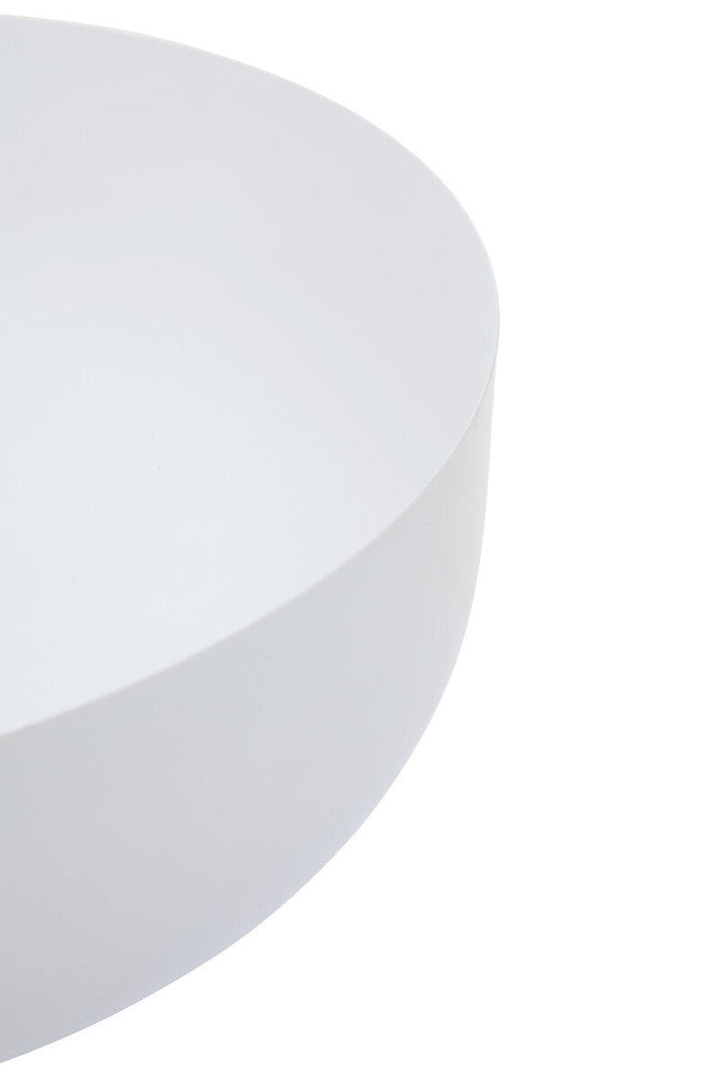 Alina White Metal Round Footed Planter with Angular Base