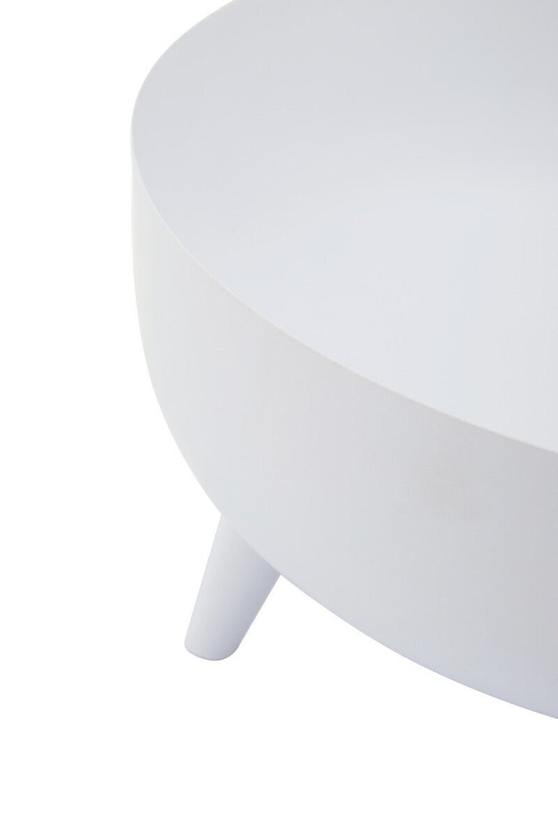 Alina White Metal Round Footed Planter with Angular Base