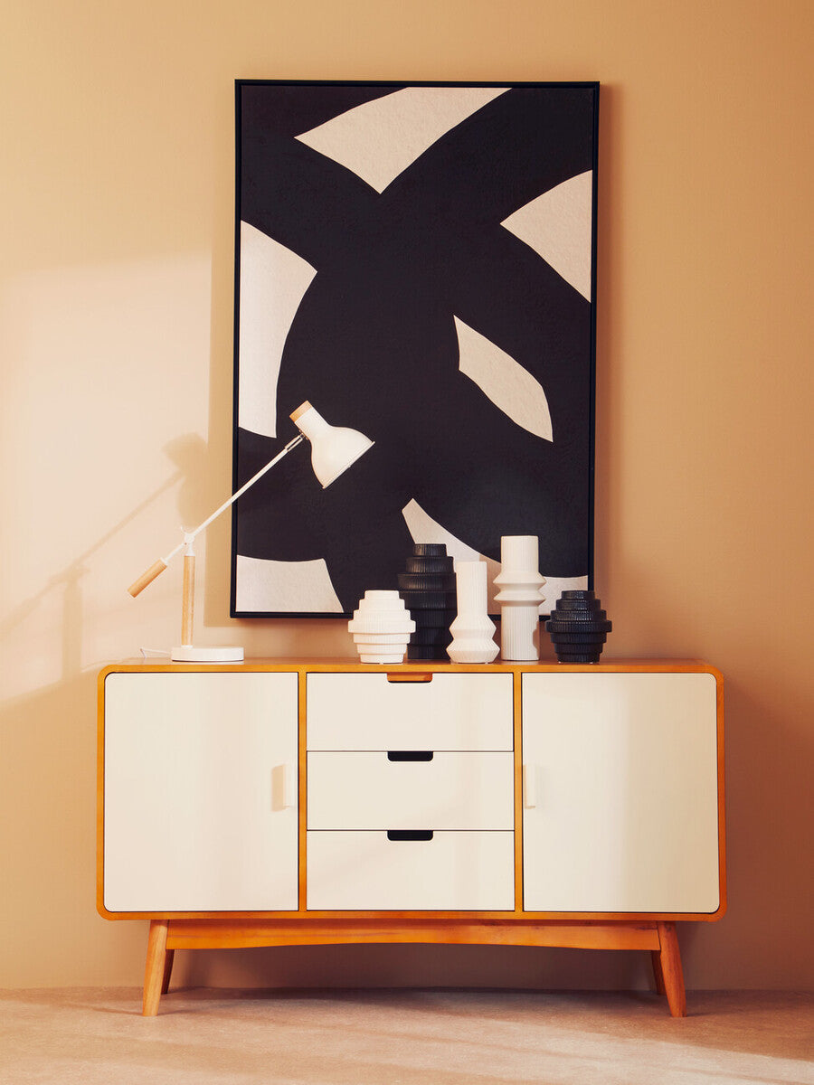 Fabia White Small Step Design Vase