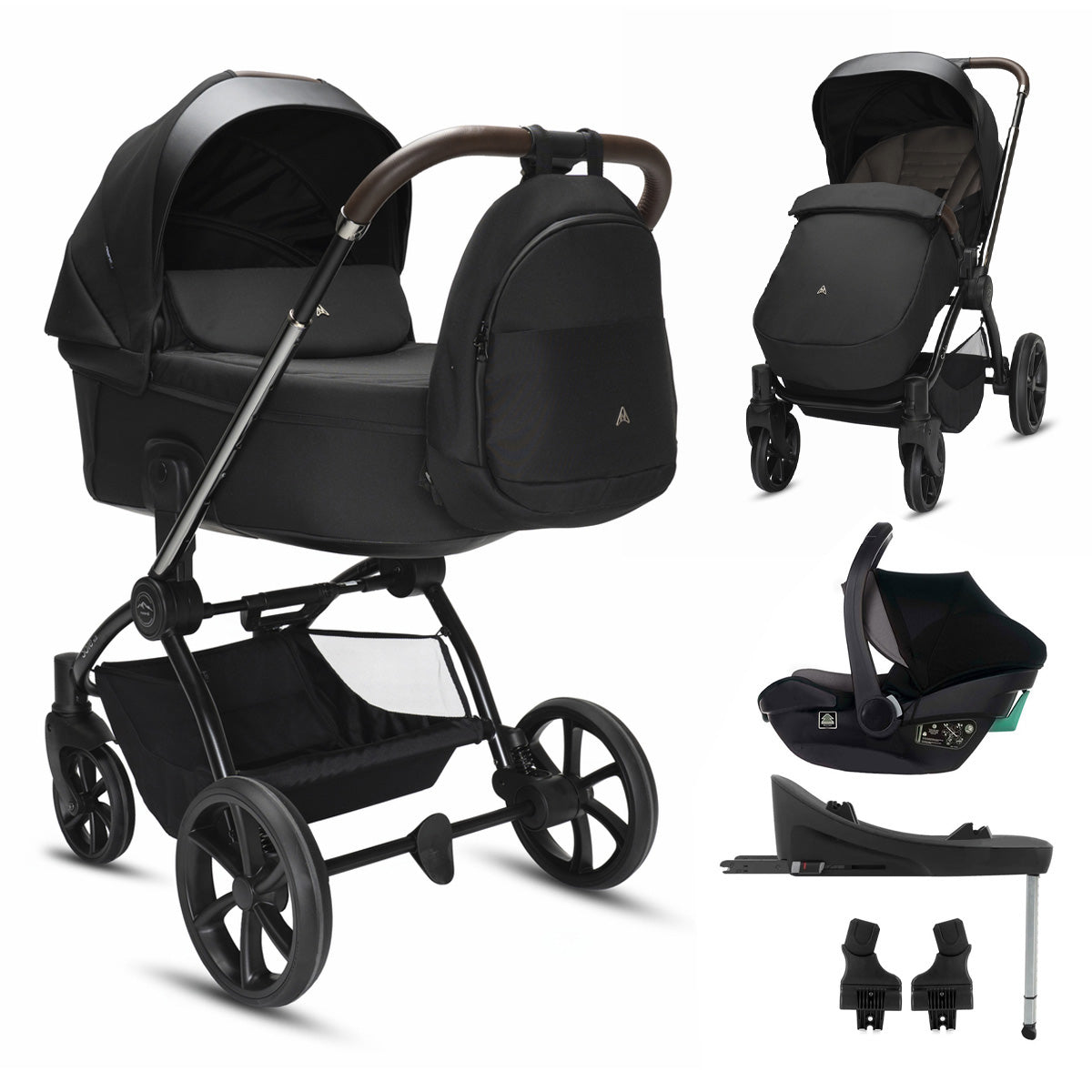 Noordi Sole V3 3in1 with Travel Carrier Car Seat, Slate Black