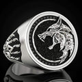 Men's Domineering Knight Silver Plated Finger Ring Day Gift