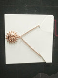 Sun Pendant Necklace Women Gold Plated 18K