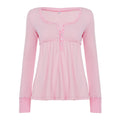 Soft Girl Pure Alluring Style U-Neck Semi-Open Collar Striped Knit Sweater