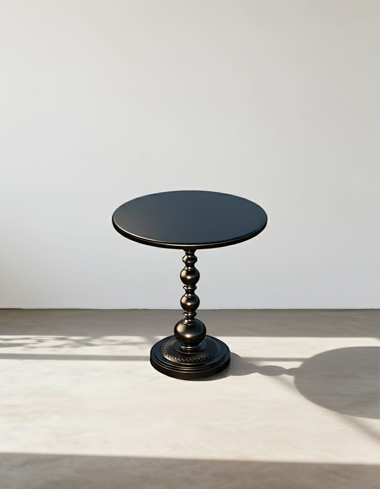 Percival Small Round Side Table, Black or White