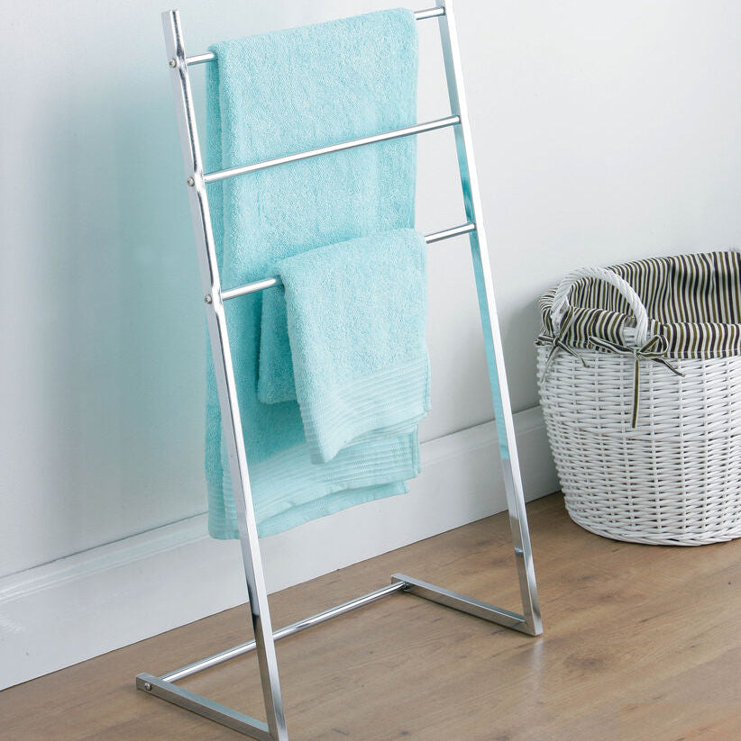 Dara Chrome Finish Floorstanding Towel Rack