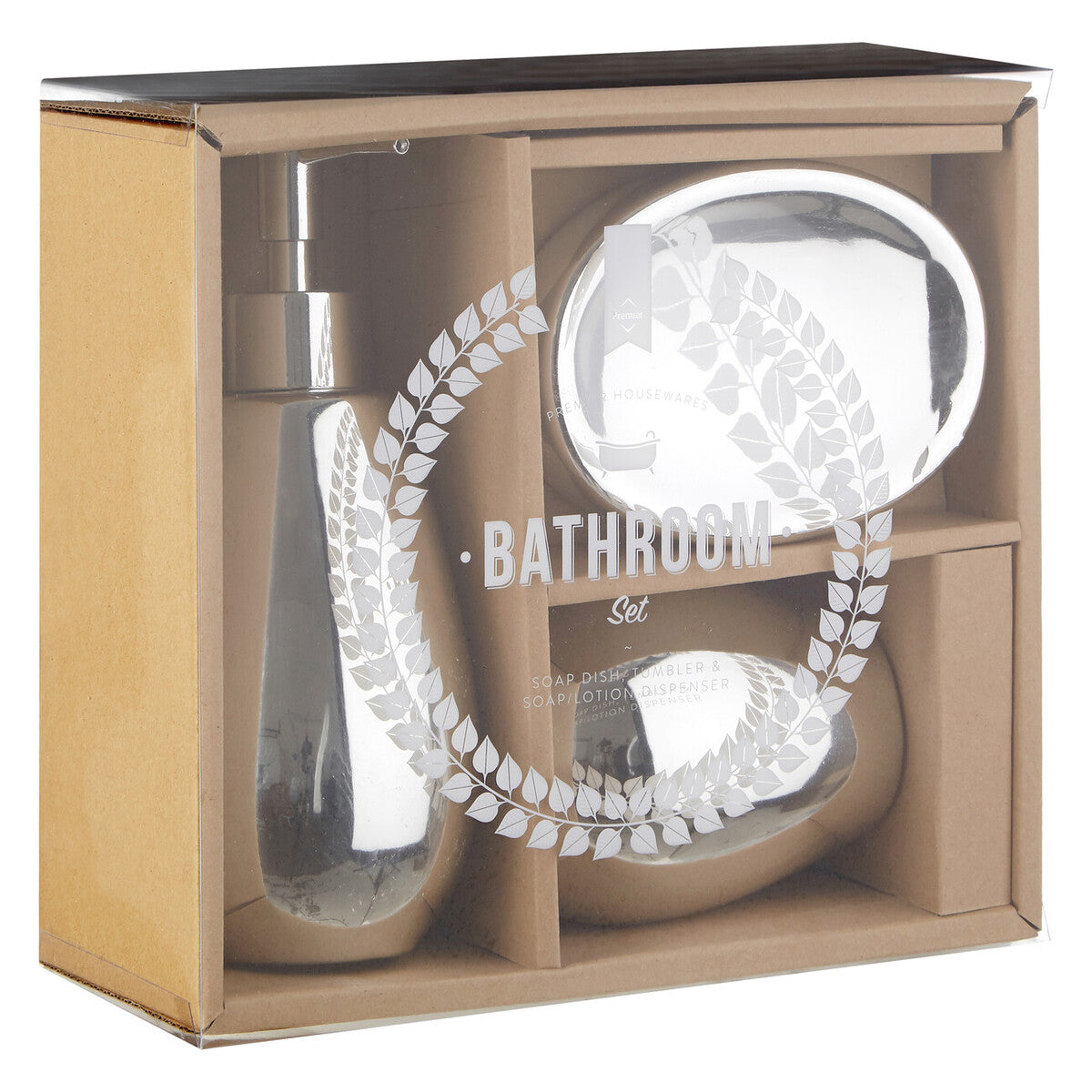 Magpie Dolomite Silver 3 Piece Bathroom Set