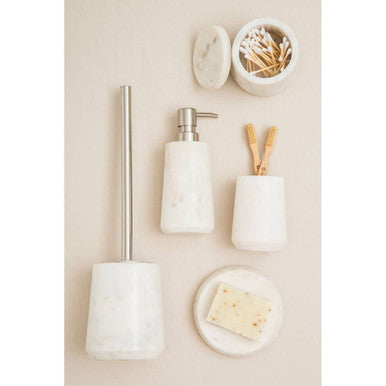 Abaska Off White Marble Bathroom Tumbler