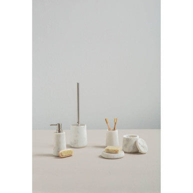 Abaska Off White Marble Bathroom Tumbler