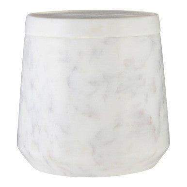 Abaska Off White Marble Cotton Jar with Lid