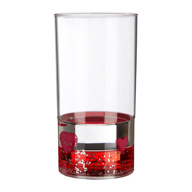 Acrylic Red Floating Hearts Tumbler