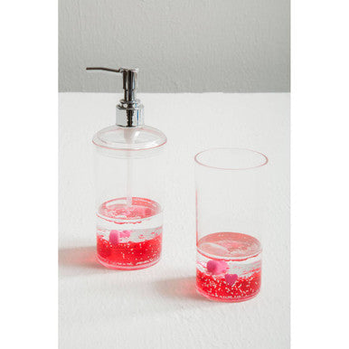 Acrylic Red Floating Hearts Tumbler