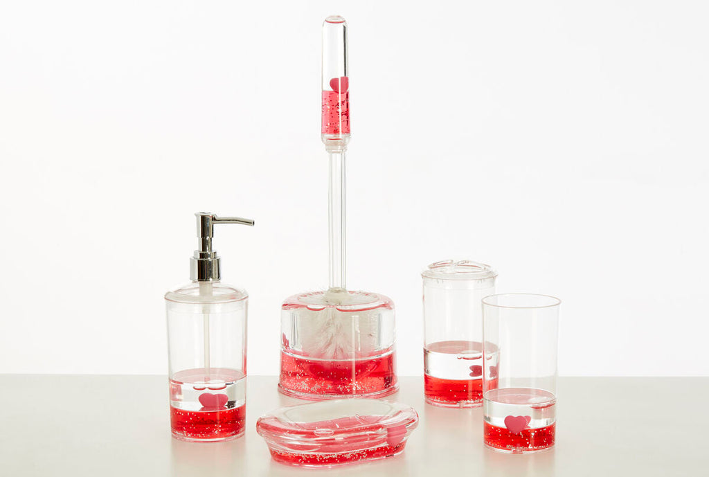 Acrylic Red Floating Hearts Tumbler